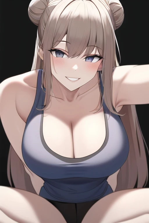 [NovelAI] Bun hair Seductive smile Tank top [Illustration]